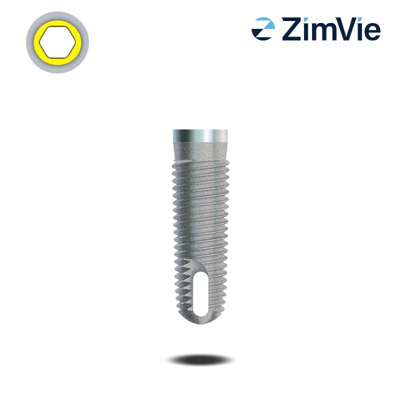 Zimmer Ø 6,0 mm Tapered Screw-Vent Implantat (Int Hex, 5,7 mm) | mit 1,0 mm Kragen | Länge: 10,0 mm Zimmer Ø 6,0 mm Tapered Screw-Vent Implantat (Int Hex, 5,7 mm) | mit 1,0 mm Kragen | Länge: 10,0 mm