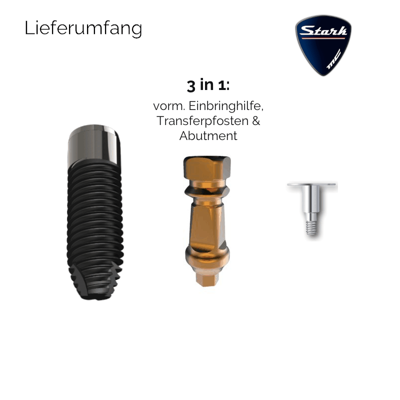 ISO3 zylindrisches Implantat (konisch)