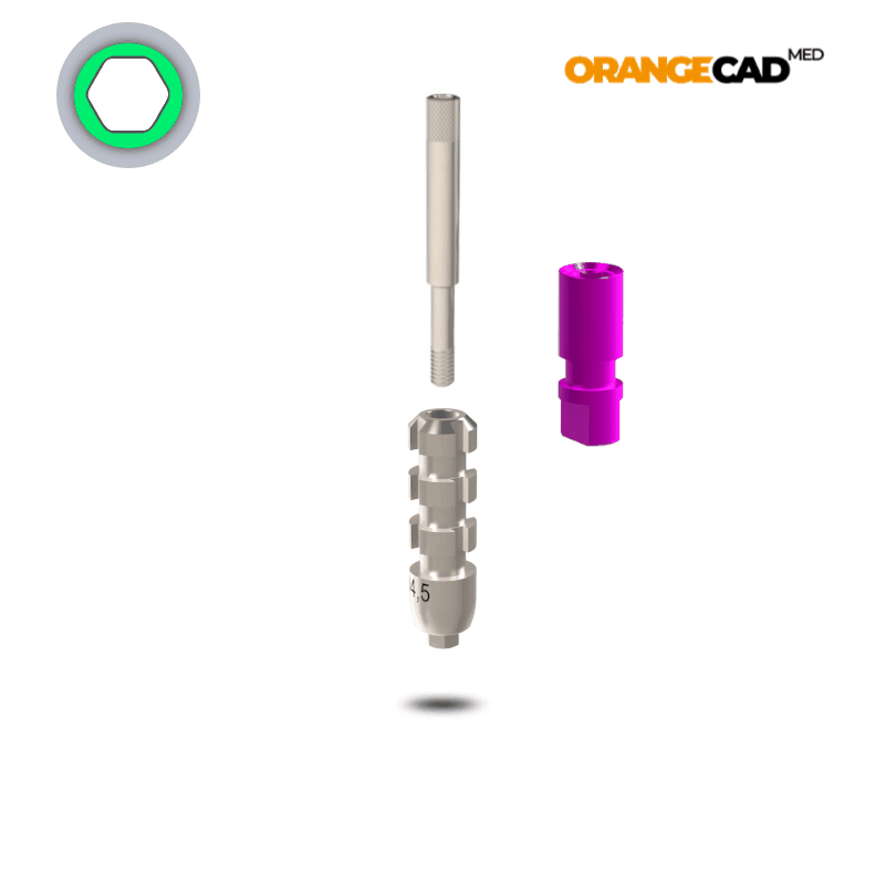 Zimmer® Abformpfosten Tapered Screw Vent® Ø 4,5 mm | Offene Abformung | Höhe: 17,0 mm | mit Labor-Analog