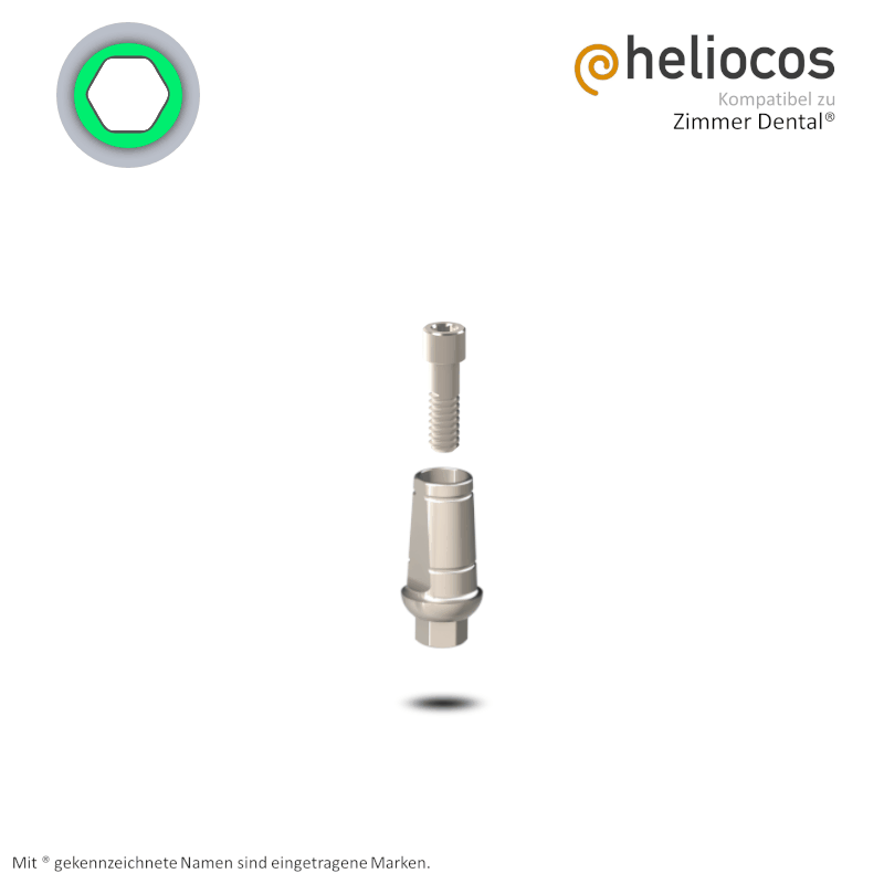 Zimmer® Abutment Tapered Screw Vent® Ø 3,5 mm | 0° | GH: 1,0 mm Zimmer® Abutment Tapered Screw Vent® Ø 3,5 mm | 0° | GH: 1,0 mm