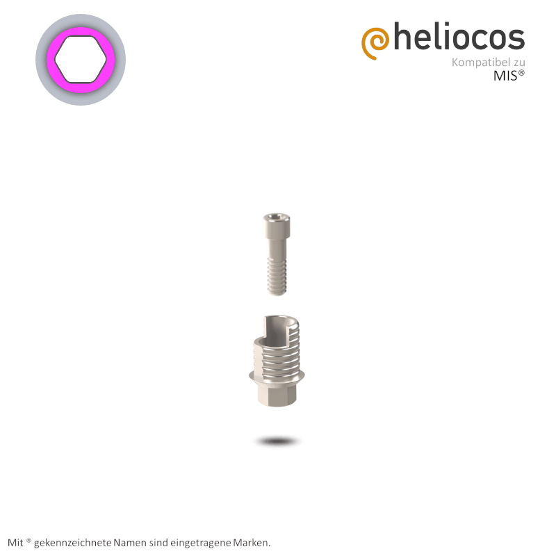 Zimmer® Titanbasis Tapered Screw Vent® Ø 3,5 mm | Höhe: 4,0 mm | mit Rotationsschutz