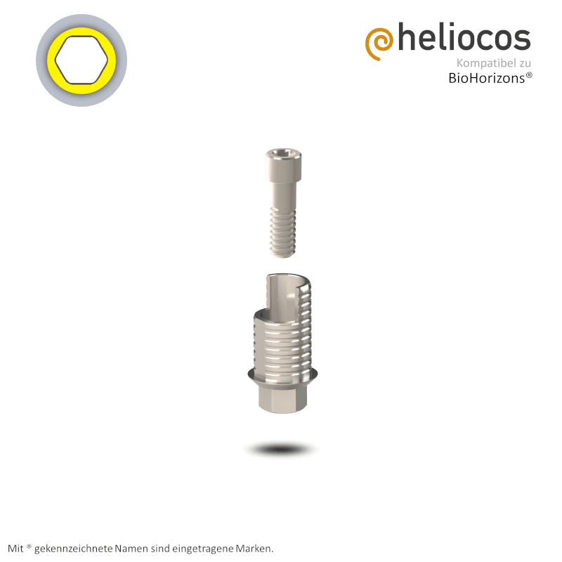 Zimmer® Titanbasis Tapered Screw Vent® Ø 3,5 mm | Höhe: 5,5 mm | mit Rotationsschutz Zimmer® Titanbasis Tapered Screw Vent® Ø 3,5 mm | Höhe: 5,5 mm | mit Rotationsschutz